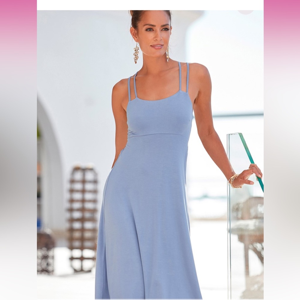 Nordstrom Lascana Blue Strappy Crossback sundress size 2 NWOT